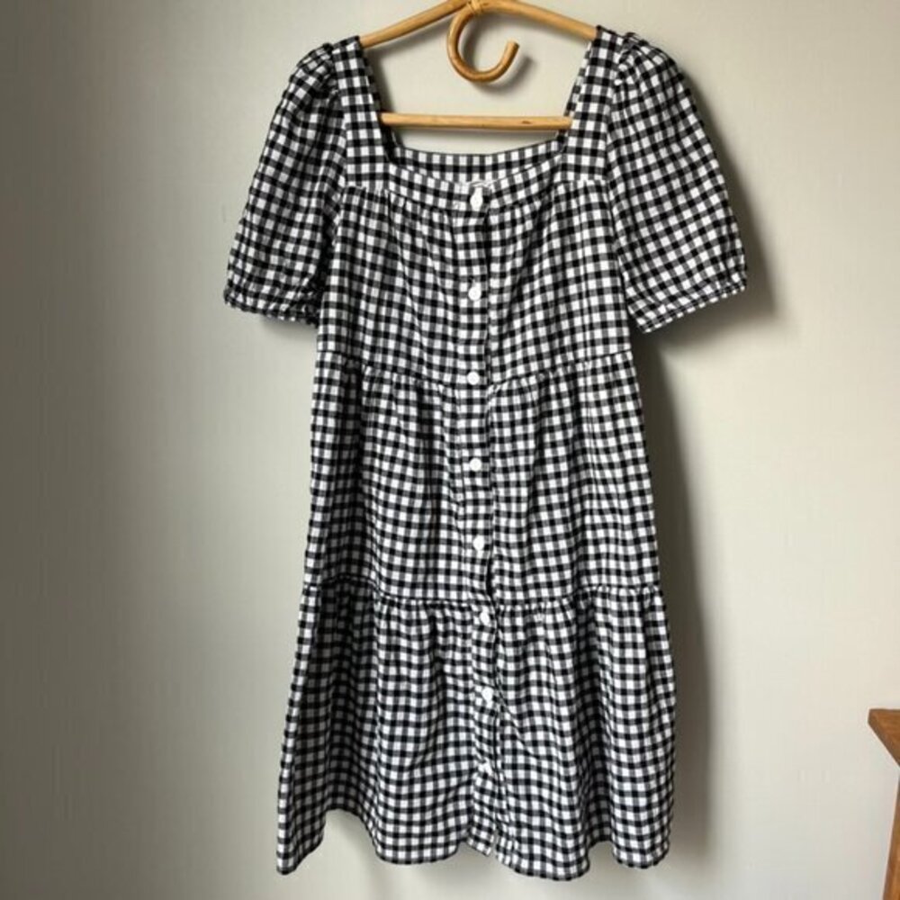 Beachlunchlounge Collection Checkered Black & White Mini Dress Women's Small